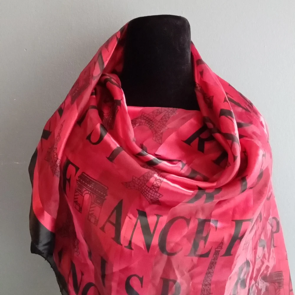 Elegant Red Printed Scarf‎